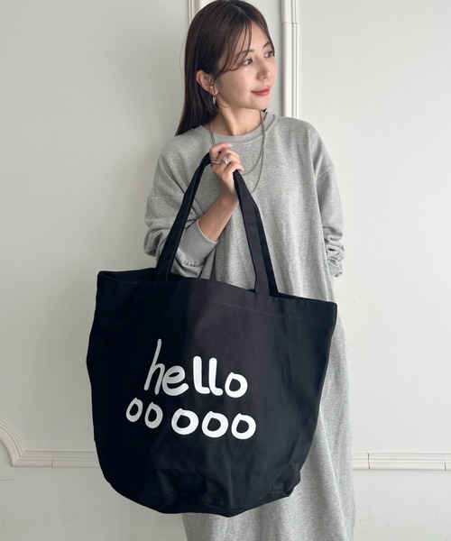 MYMOOD.（マイムード）の「大容量Helloビックトートバッグ トラベルバッグ マザーズバッグ（トートバッグ・レディース・オフホワイト/オレンジ/ブラック・FREE）」の15枚目の写真