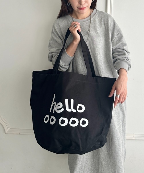 MYMOOD.（マイムード）の「大容量Helloビックトートバッグ トラベルバッグ マザーズバッグ（トートバッグ・レディース・オフホワイト/オレンジ/ブラック・FREE）」の12枚目の写真