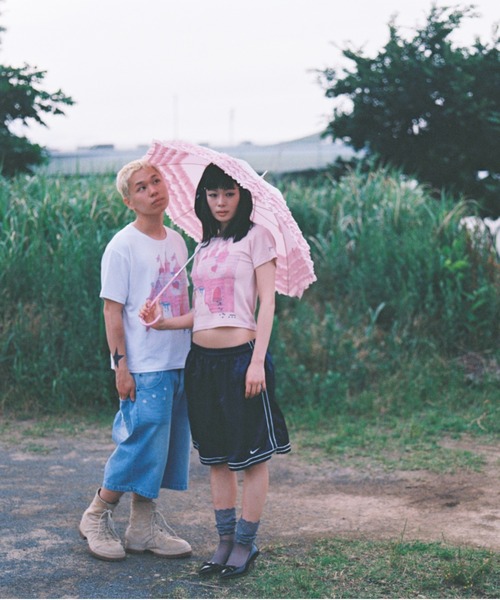 twins(nemne store)(ツインズ)の「twins castle tee(Tシャツ/カットソー・レディース・White/PINK・SMALL/MEDIUM)」の4枚目の写真