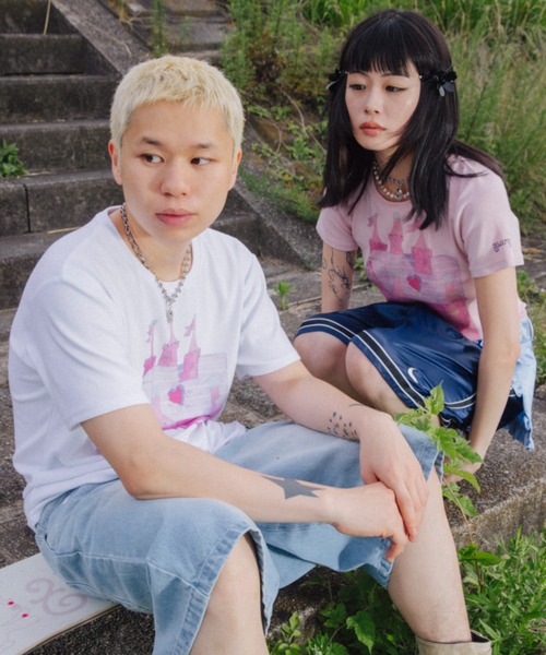 twins(nemne store)(ツインズ)の「twins castle tee(Tシャツ/カットソー・レディース・White/PINK・SMALL/MEDIUM)」の17枚目の写真
