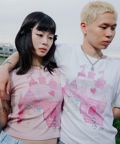 twins(nemne store)(ツインズ)の「twins castle tee(Tシャツ/カットソー・レディース・White/PINK・SMALL/MEDIUM)」の11枚目の写真