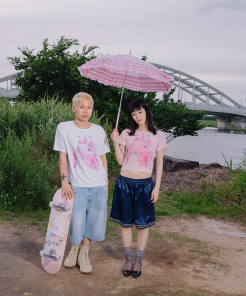 twins(nemne store)(ツインズ)の「twins castle tee(Tシャツ/カットソー・レディース・White/PINK・SMALL/MEDIUM)」の12枚目の写真