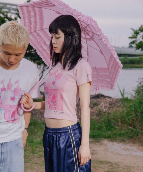 twins(nemne store)(ツインズ)の「twins castle tee(Tシャツ/カットソー・レディース・White/PINK・SMALL/MEDIUM)」の15枚目の写真