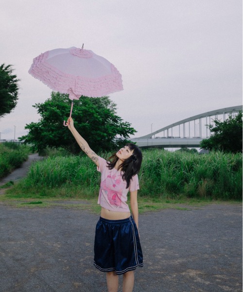 twins(nemne store)(ツインズ)の「twins castle tee(Tシャツ/カットソー・レディース・White/PINK・SMALL/MEDIUM)」の8枚目の写真