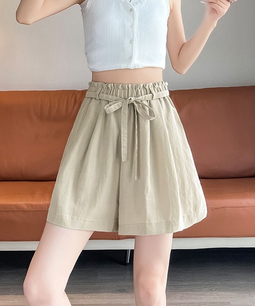 Girly Doll(ガーリードール)の「ギャザータックフレアハーフパンツ(その他パンツ・レディース・キャメル/ブラック/ホワイト・FREE)」の22枚目の写真