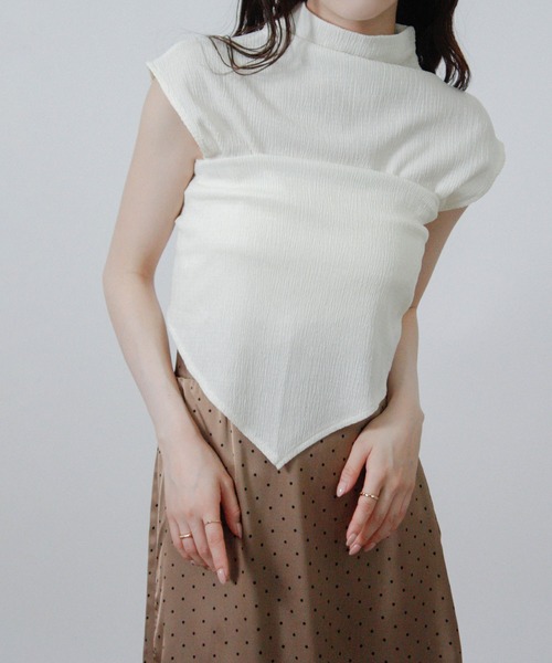NYLAUS(ナイラス)の「【SG】スカーフ付き 3WAY カットソー フレンチスリーブ Tシャツ 半袖 セット商品(Tシャツ/カットソー・レディース・ブラック/アイボリー/ブラウン・M)」の12枚目の写真