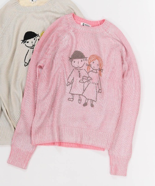 STUDIO PICONE(スタジオピッコーネ)の「コットン混ラメニット(ニット/セーター・レディース・ベージュ/ピンク・M/L)」の1枚目の写真