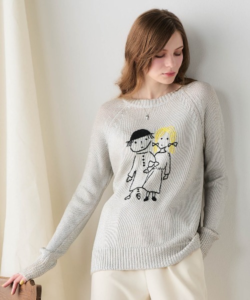 STUDIO PICONE(スタジオピッコーネ)の「コットン混ラメニット(ニット/セーター・レディース・ベージュ/ピンク・M/L)」の16枚目の写真
