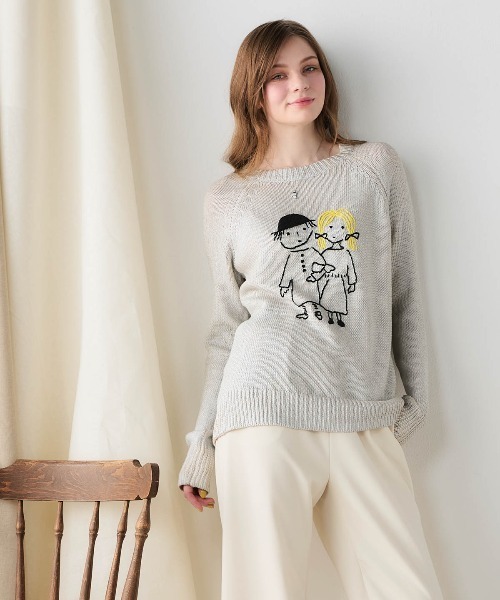 STUDIO PICONE(スタジオピッコーネ)の「コットン混ラメニット(ニット/セーター・レディース・ベージュ/ピンク・M/L)」の17枚目の写真
