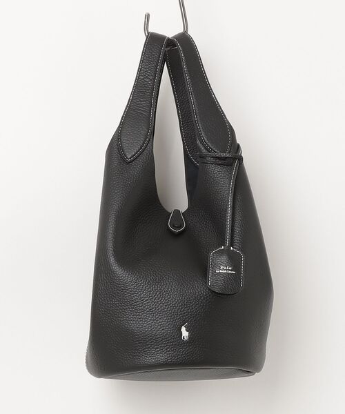 POLO RALPH LAUREN（ポロ ラルフ ローレン）の「Polo Play レザー トート（トートバッグ・レディース・ブラック系1・ONE）」の6枚目の写真