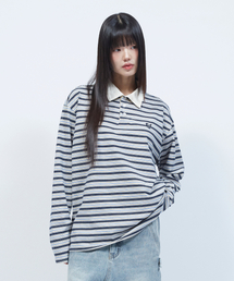マルチストライプカラー長袖TシャツNAVY