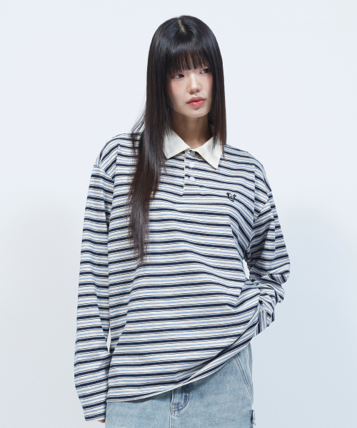 LMR（エルエムアール）の「マルチストライプカラー長袖TシャツNAVY（Tシャツ/カットソー・レディース・ネイビー・SMALL/MEDIUM）」の7枚目の写真