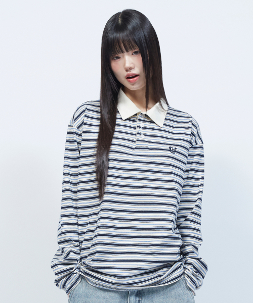 LMR（エルエムアール）の「マルチストライプカラー長袖TシャツNAVY（Tシャツ/カットソー・レディース・ネイビー・SMALL/MEDIUM）」の9枚目の写真