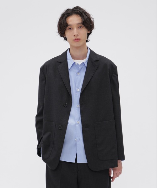 MARGARET HOWELL(マーガレットハウエル)の「MUTED WOOL CHECK(テーラードジャケット・メンズ・チャコール・LARGE/MEDIUM/SMALL)」の1枚目の写真
