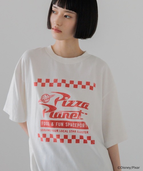フラワーヘンリーネックトップ_オートミール（Tシャツ/カットソー