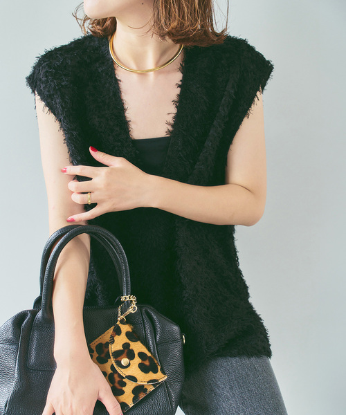 Spick & Span(スピックアンドスパン)の「《追加2》フェザーライクベスト(シャツ/ブラウス・レディース・ブラック/アイボリー・FREE)」の7枚目の写真