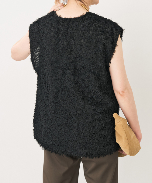 Spick & Span(スピックアンドスパン)の「《追加2》フェザーライクベスト(シャツ/ブラウス・レディース・ブラック/アイボリー・FREE)」の14枚目の写真