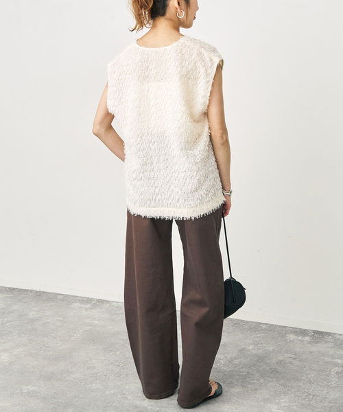 Spick & Span(スピックアンドスパン)の「《追加2》フェザーライクベスト(シャツ/ブラウス・レディース・ブラック/アイボリー・FREE)」の20枚目の写真