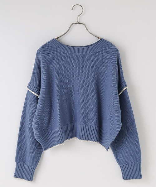 LOWRYS FARM（ローリーズファーム）の「2WAYハイショクニットプルオーバー　680216（ニット/セーター・レディース・ネイビー/ブラウン/レッド/ブルー/アイボリー・SHORT/LONG）」の6枚目の写真