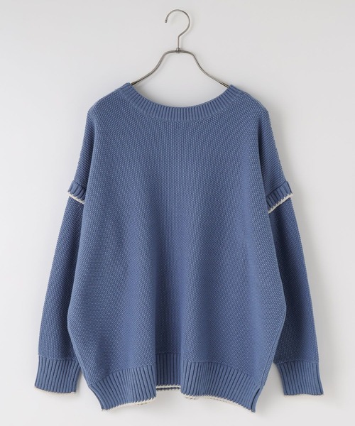 LOWRYS FARM（ローリーズファーム）の「2WAYハイショクニットプルオーバー　680216（ニット/セーター・レディース・ネイビー/ブラウン/レッド/ブルー/アイボリー・SHORT/LONG）」の8枚目の写真