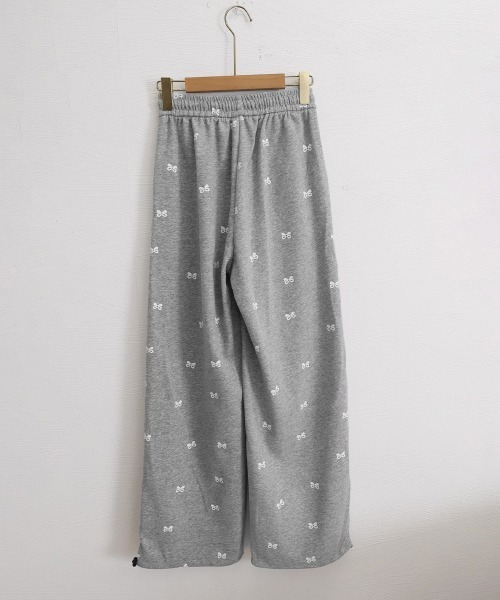 Miniministore(ミニミニストア)の「スウェットパンツバタフライ柄ワイドパンツ(スウェットパンツ・レディース・グレー/ブラック・FREE)」の13枚目の写真
