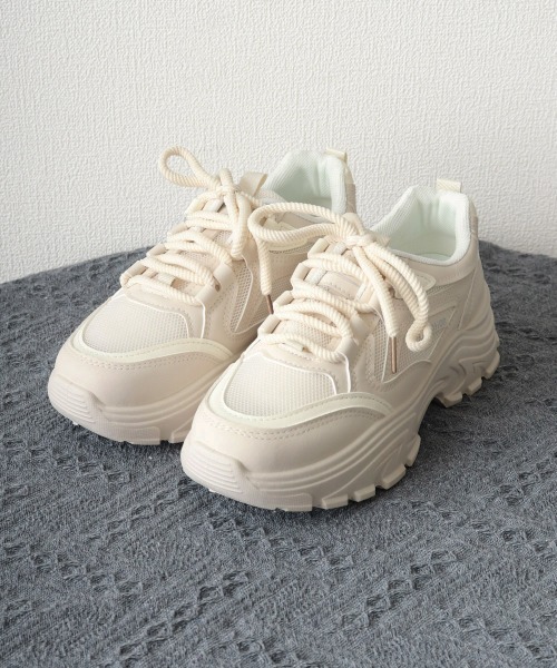 Miniministore(ミニミニストア)の「厚底スニーカー 美脚 メッシュ靴韓国風(スニーカー・レディース・ベージュ/ホワイト/ブラック・23.5cm/23.0cm/22.5cm/24.5cm/24.0cm/25cm)」の13枚目の写真