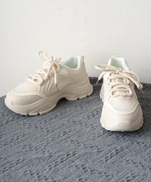 Miniministore(ミニミニストア)の「厚底スニーカー 美脚 メッシュ靴韓国風(スニーカー・レディース・ベージュ/ホワイト/ブラック・23.5cm/23.0cm/22.5cm/24.5cm/24.0cm/25cm)」の14枚目の写真