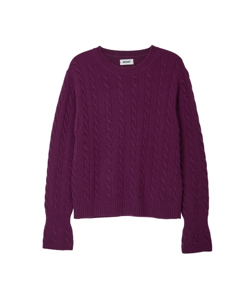 NOHANT(ノアン)の「コルセットカフケーブルニット パープル(ニット/セーター・レディース・パープル系・LARGE/SMALL/MEDIUM)」の1枚目の写真