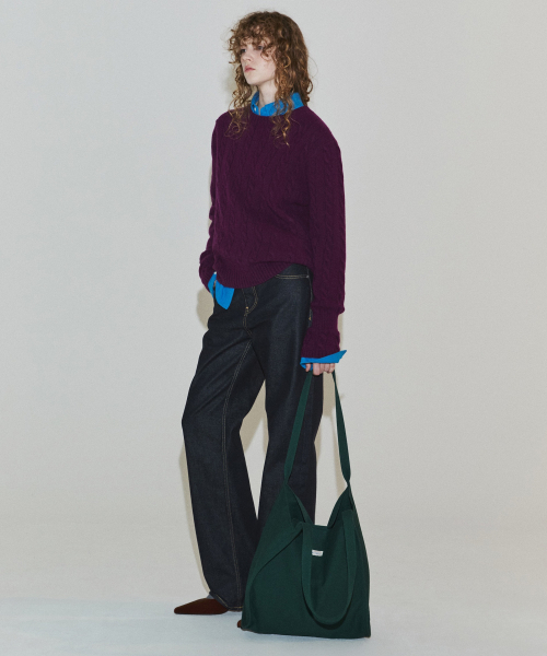NOHANT(ノアン)の「コルセットカフケーブルニット パープル(ニット/セーター・レディース・パープル系・LARGE/SMALL/MEDIUM)」の3枚目の写真