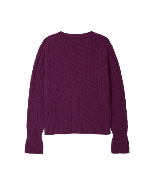 NOHANT(ノアン)の「コルセットカフケーブルニット パープル(ニット/セーター・レディース・パープル系・LARGE/SMALL/MEDIUM)」の8枚目の写真
