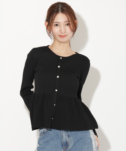 AND COUTURE(アンドクチュール)の「シャツ衿付きペプラムプルオーバー(ニット/セーター・レディース・ライトグレー/ブラック/ネイビー/ブラウン/ボルドー・FREE)」の11枚目の写真