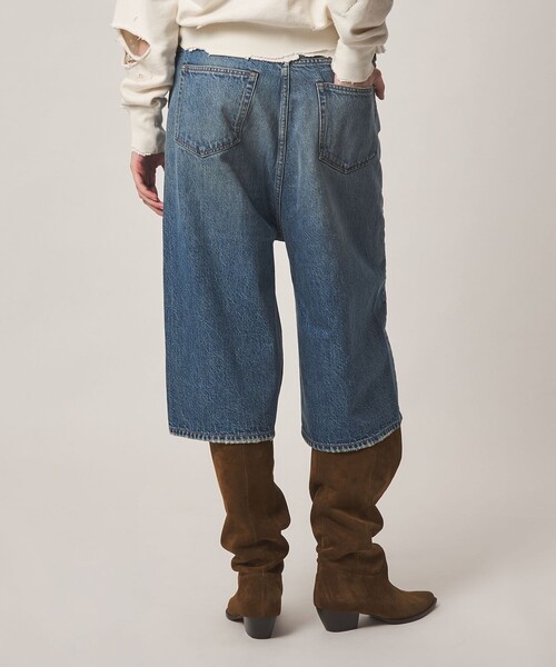 6(ロク)の「<timemachine>WIDE SHORT DENIM/パンツ(デニムパンツ・レディース・ライトブルー・27/24/25/26/28)」の2枚目の写真