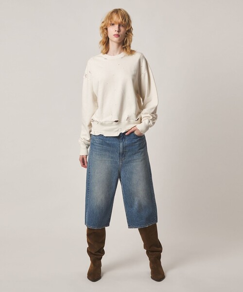 6(ロク)の「<timemachine>WIDE SHORT DENIM/パンツ(デニムパンツ・レディース・ライトブルー・27/24/25/26/28)」の3枚目の写真
