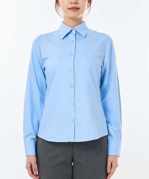 NARACAMICIE（ナラカミーチェ）の「【NARACAMICIE】カルゼAMFステッチ長袖シャツ（シャツ/ブラウス・レディース・パープル/ブルー・M/S/L/XL）」の6枚目の写真
