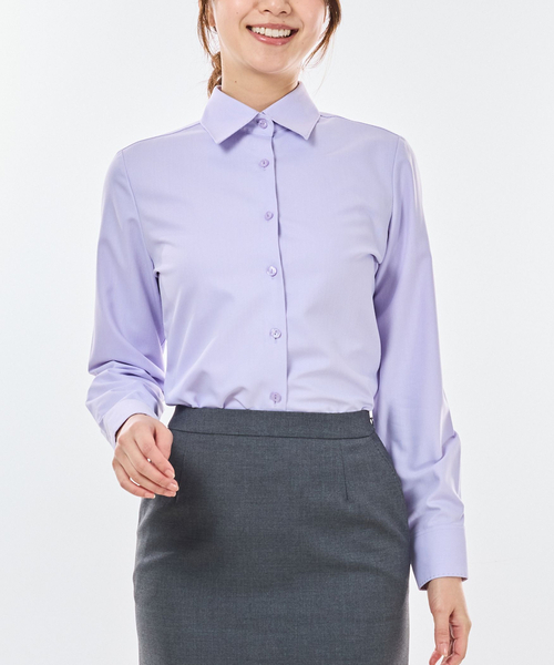 NARACAMICIE（ナラカミーチェ）の「【NARACAMICIE】カルゼAMFステッチ長袖シャツ（シャツ/ブラウス・レディース・パープル/ブルー・M/S/L/XL）」の17枚目の写真