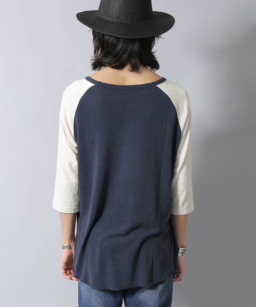 AMERICAN RAG CIE(アメリカンラグシー)の「AMERICAN RAG CIE シルク100%ラグランTシャツ「CALIF. RIVERSIDE,」【WEB限定】(Tシャツ/カットソー・メンズ・オフホワイト/ブラック系その他/ネイビー・2/3/1)」の14枚目の写真