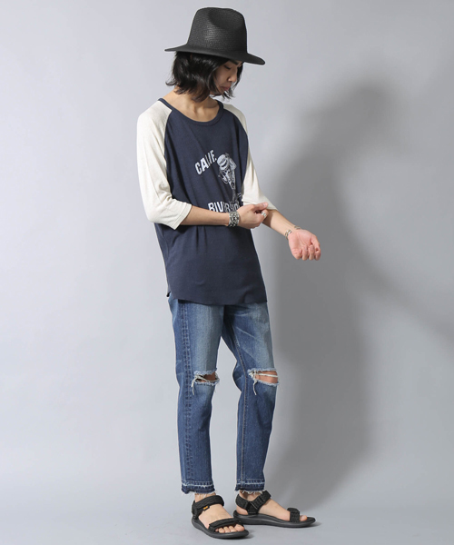AMERICAN RAG CIE(アメリカンラグシー)の「AMERICAN RAG CIE シルク100%ラグランTシャツ「CALIF. RIVERSIDE,」【WEB限定】(Tシャツ/カットソー・メンズ・オフホワイト/ブラック系その他/ネイビー・2/3/1)」の11枚目の写真