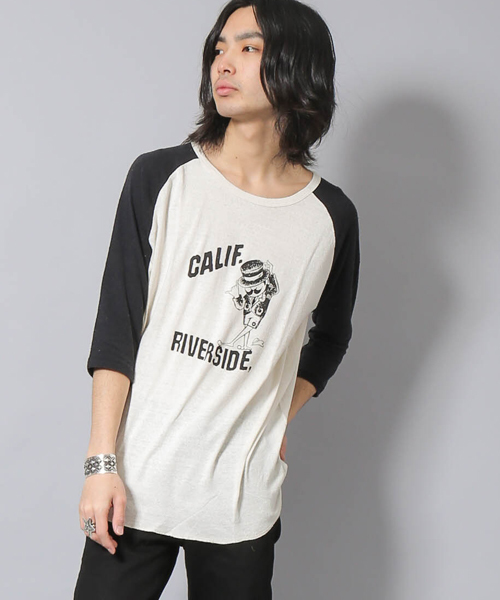 AMERICAN RAG CIE(アメリカンラグシー)の「AMERICAN RAG CIE シルク100%ラグランTシャツ「CALIF. RIVERSIDE,」【WEB限定】(Tシャツ/カットソー・メンズ・オフホワイト/ブラック系その他/ネイビー・2/3/1)」の12枚目の写真