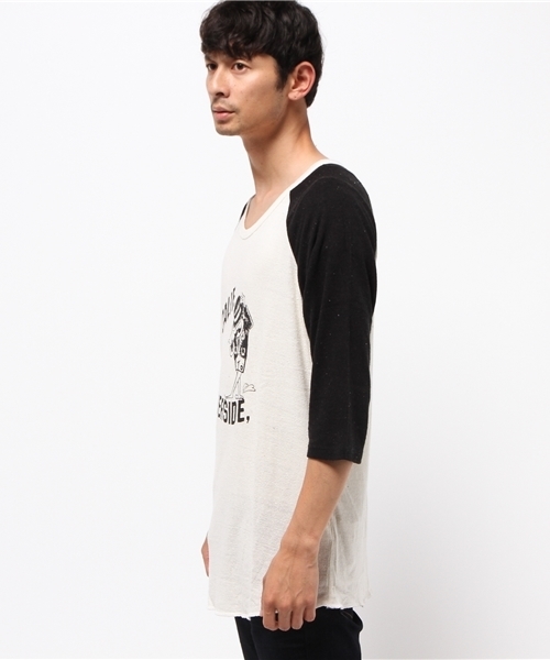 AMERICAN RAG CIE(アメリカンラグシー)の「AMERICAN RAG CIE シルク100%ラグランTシャツ「CALIF. RIVERSIDE,」【WEB限定】(Tシャツ/カットソー・メンズ・オフホワイト/ブラック系その他/ネイビー・2/3/1)」の22枚目の写真