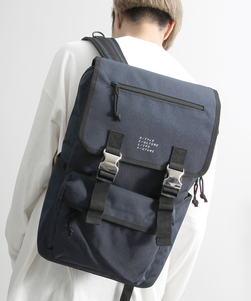 WEGO(ウィゴー)の「WEGO/フラップメタルバックパック(バックパック/リュック・メンズ・ネイビー/ブラック/グレー・FREE)」の1枚目の写真