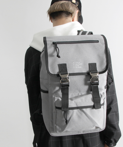 WEGO(ウィゴー)の「WEGO/フラップメタルバックパック(バックパック/リュック・メンズ・ネイビー/ブラック/グレー・FREE)」の3枚目の写真