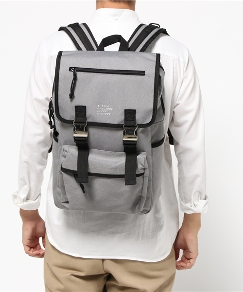 WEGO(ウィゴー)の「WEGO/フラップメタルバックパック(バックパック/リュック・メンズ・ネイビー/ブラック/グレー・FREE)」の5枚目の写真