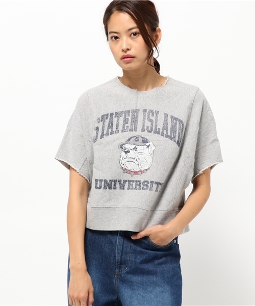 RODEO CROWNS WIDE BOWL（ロデオクラウンズワイドボウル）の「ブルドック リメイク スウェット（Tシャツ/カットソー・レディース・ベージュ/ネイビー/ボルドー/トップグレー・MEDIUM/SMALL）」の13枚目の写真