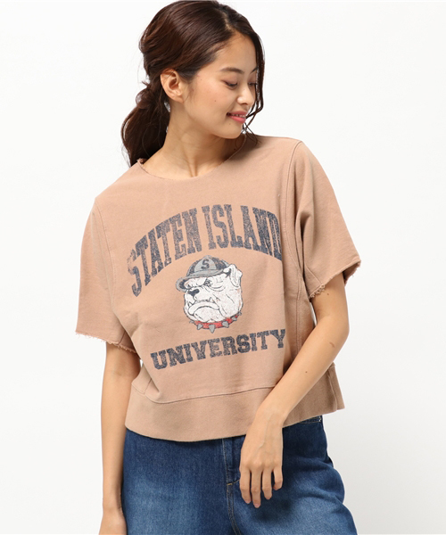 RODEO CROWNS WIDE BOWL（ロデオクラウンズワイドボウル）の「ブルドック リメイク スウェット（Tシャツ/カットソー・レディース・ベージュ/ネイビー/ボルドー/トップグレー・MEDIUM/SMALL）」の14枚目の写真