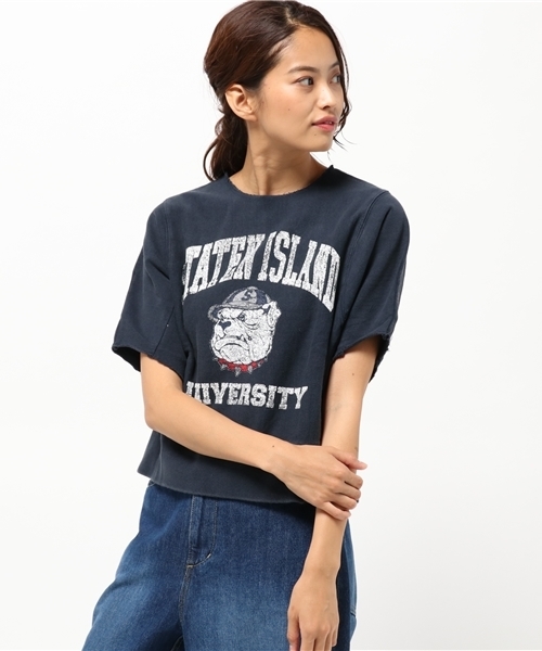 RODEO CROWNS WIDE BOWL（ロデオクラウンズワイドボウル）の「ブルドック リメイク スウェット（Tシャツ/カットソー・レディース・ベージュ/ネイビー/ボルドー/トップグレー・MEDIUM/SMALL）」の15枚目の写真