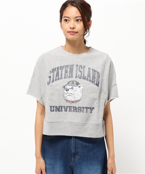 RODEO CROWNS WIDE BOWL（ロデオクラウンズワイドボウル）の「ブルドック リメイク スウェット（Tシャツ/カットソー・レディース・ベージュ/ネイビー/ボルドー/トップグレー・MEDIUM/SMALL）」の5枚目の写真