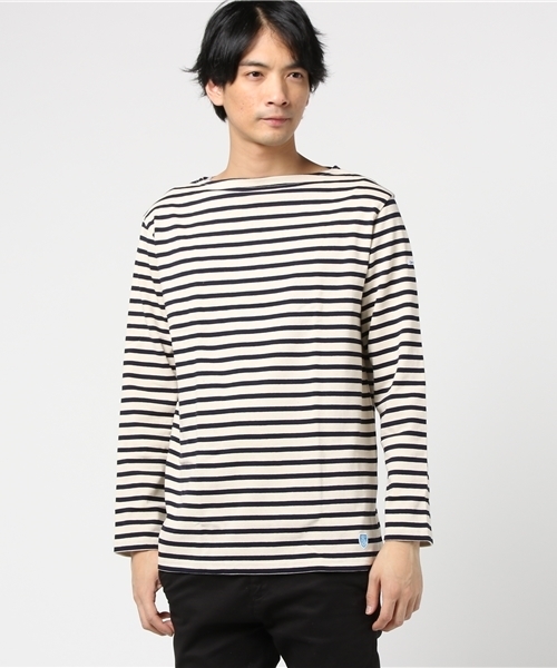 ORCIVAL(オーシバル)の「ORCIVAL ♯B211 バスクシャツ (Tシャツ/カットソー・メンズ・ホワイト系その他/ネイビー/ブラック/レッド/ブラウン/グリーン/グレー・3/5/4)」の14枚目の写真