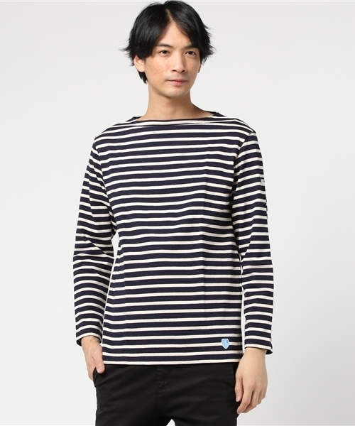 ORCIVAL(オーシバル)の「ORCIVAL ♯B211 バスクシャツ (Tシャツ/カットソー・メンズ・ホワイト系その他/ネイビー/ブラック/レッド/ブラウン/グリーン/グレー・3/5/4)」の6枚目の写真