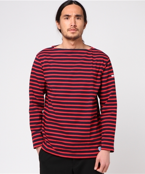 ORCIVAL(オーシバル)の「ORCIVAL ♯B211 バスクシャツ (Tシャツ/カットソー・メンズ・ホワイト系その他/ネイビー/ブラック/レッド/ブラウン/グリーン/グレー・3/5/4)」の7枚目の写真