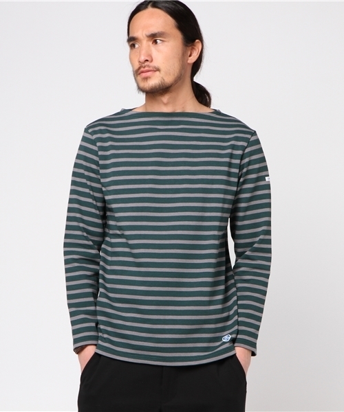 ORCIVAL(オーシバル)の「ORCIVAL ♯B211 バスクシャツ (Tシャツ/カットソー・メンズ・ホワイト系その他/ネイビー/ブラック/レッド/ブラウン/グリーン/グレー・3/5/4)」の5枚目の写真